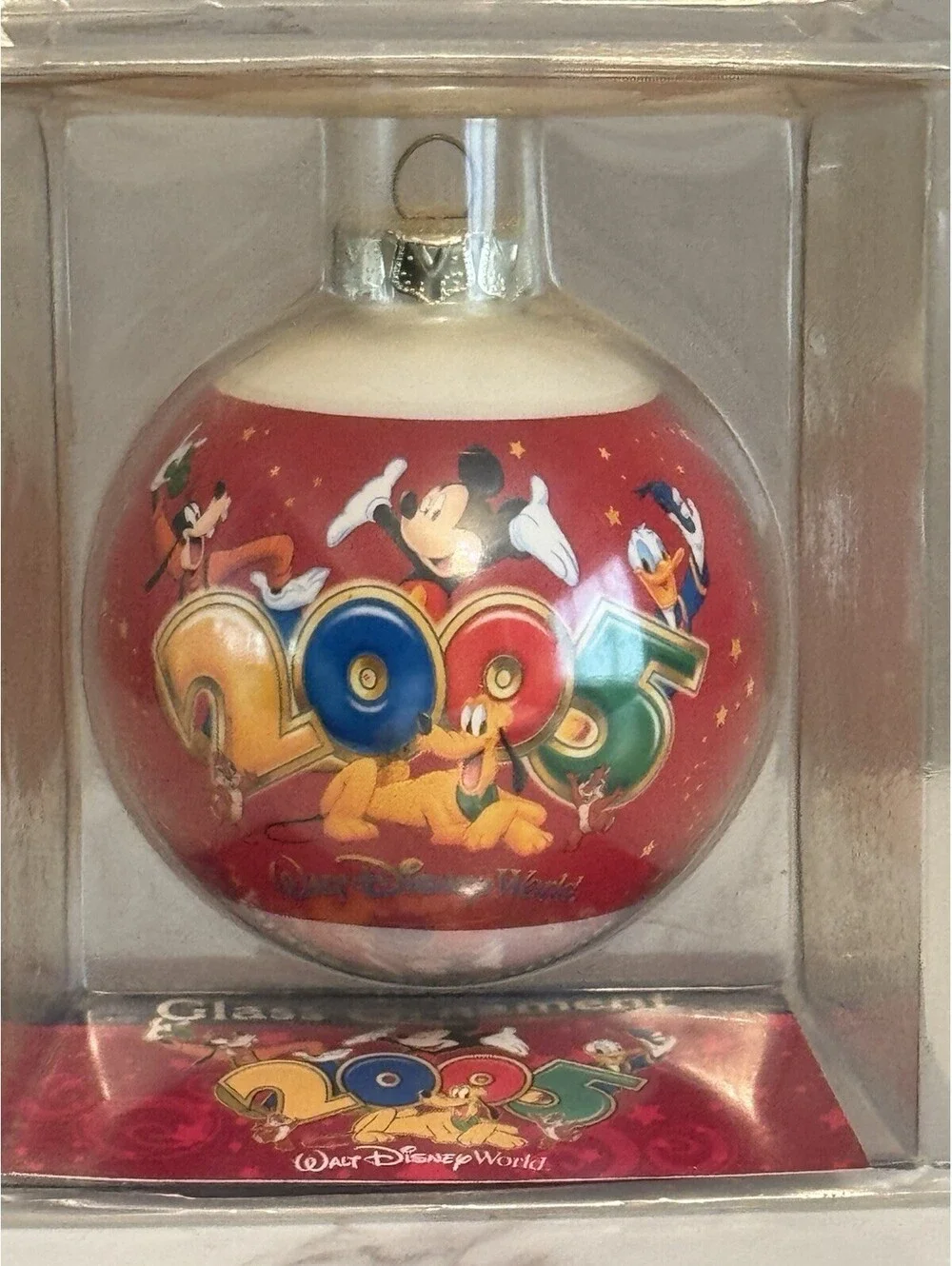 Vintage Disneyland 50th Anniversary 2005 Glass Ball Ornament,  Party Never Ends